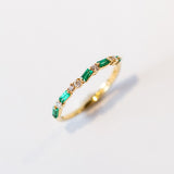 Suzanne Kalan | 18k Emerald Thin Mix Half Band