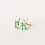 Suzanne Kalan | 18k Bold Baguette Emerald Stud Earrings