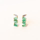 Suzanne Kalan | 18k Bold Baguette Emerald Stud Earrings
