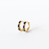 Suzanne Kalan | 18k Bold Triple Dark Blue Sapphire Hoops