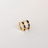 Suzanne Kalan | 18k Bold Triple Dark Blue Sapphire Hoops