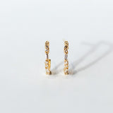 Suzanne Kalan | 18k Thin Mix Diamond Hoop Earrings