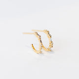 Suzanne Kalan | 18k Thin Mix Diamond Hoop Earrings
