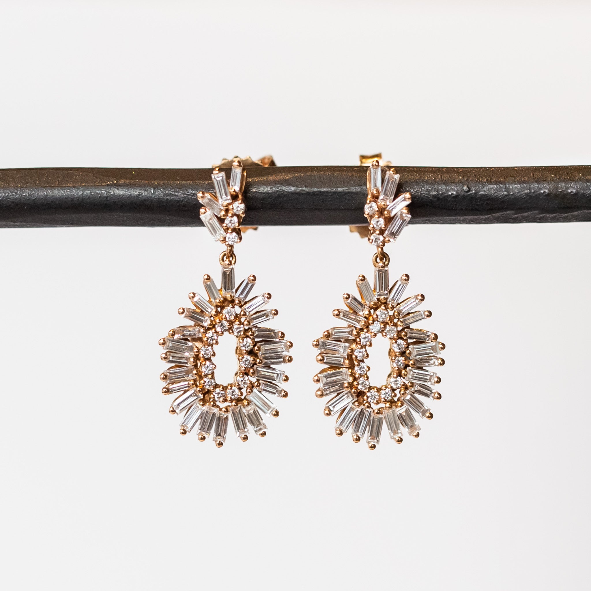 Suzanne Kalan | 18k Mini Pear Baguette Diamond Earrings