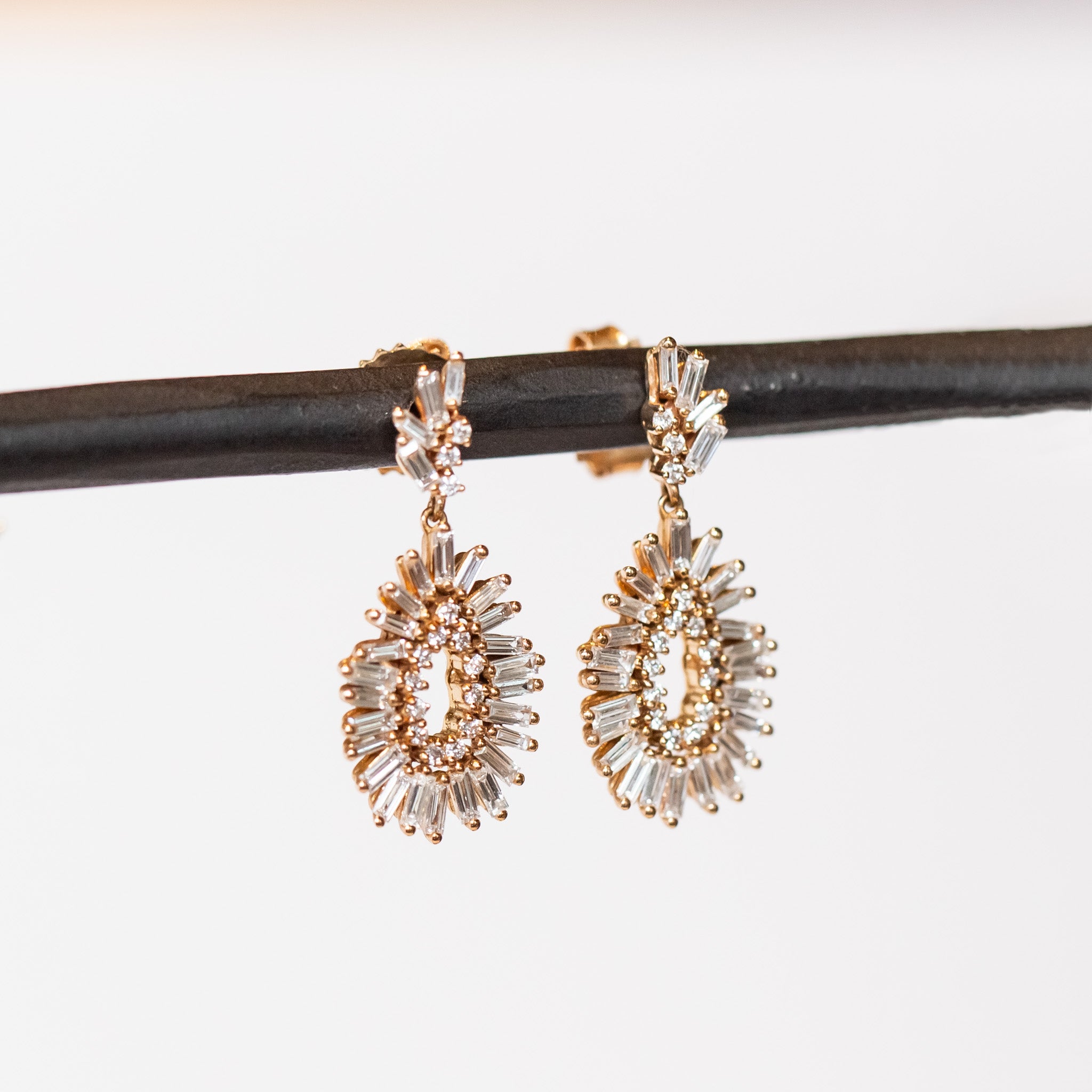 Suzanne Kalan | 18k Mini Pear Baguette Diamond Earrings