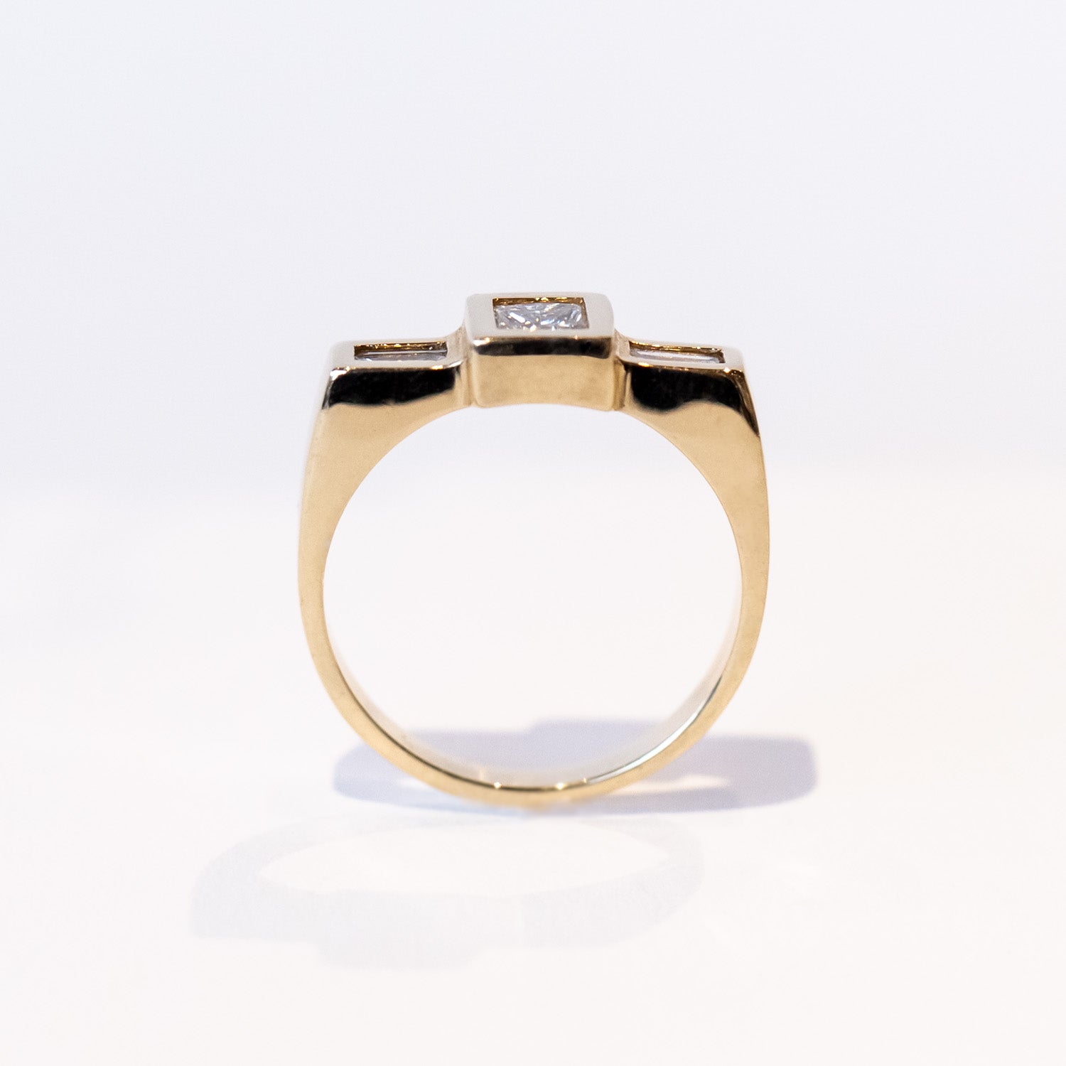 Diamond Steppe Three-Stone Ring