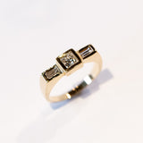 Diamond Steppe Three-Stone Ring