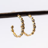 Large Diamond Dot Hoop Earrings