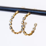 Large Diamond Dot Hoop Earrings