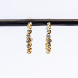 Large Diamond Dot Hoop Earrings