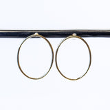 Large Open Oval Hoop Stud Earrings