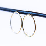 Large Open Oval Hoop Stud Earrings