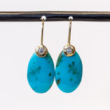 One of a Kind Turquoise and Diamond Drop Earrings