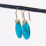 One of a Kind Turquoise and Diamond Drop Earrings