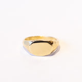 Petite Signet Ring in Carved Gold