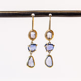 Triple Blue Sapphire Earrings