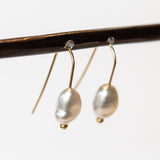 South Sea Keshi Pearl Shepherd's Hook Earrings