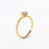 Satomi Kawakita | 4mm White Diamond Hexagon Pave Band Ring
