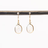 Oval Moonstone Drop Earrings