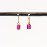 Ruby Baguette Drop Earrings