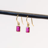 Ruby Baguette Drop Earrings