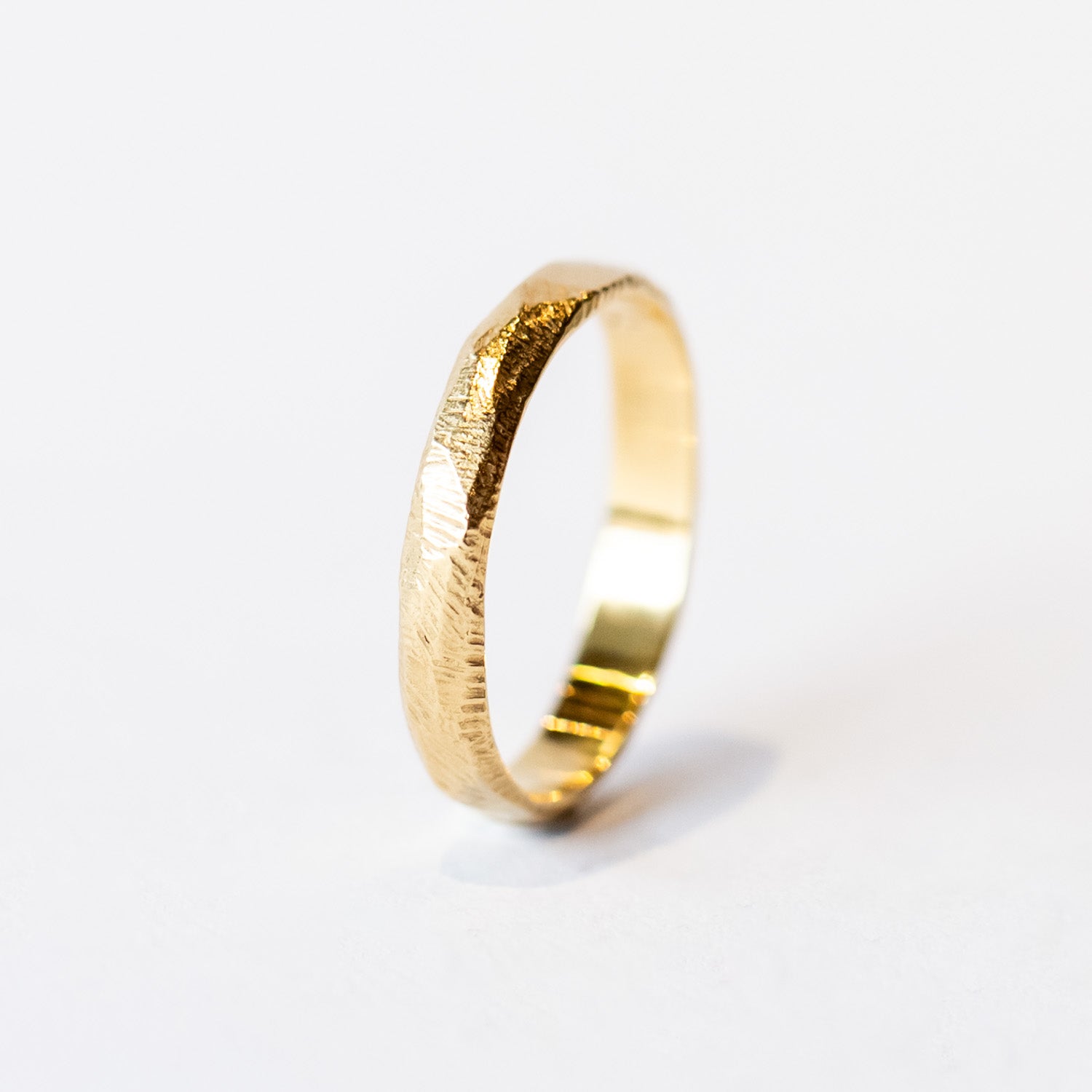 4mm Hand Carved Thick Wedding Band
