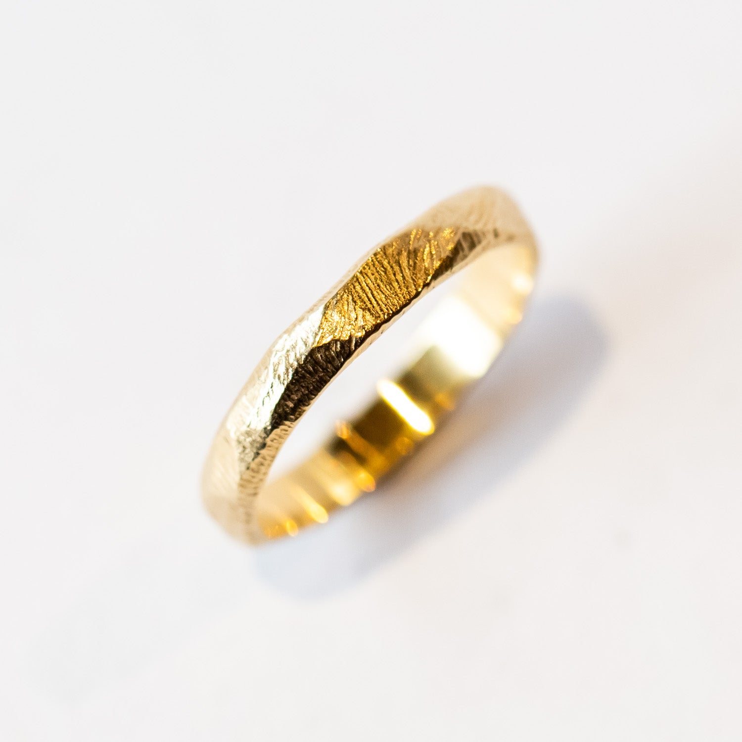 4mm Hand Carved Thick Wedding Band