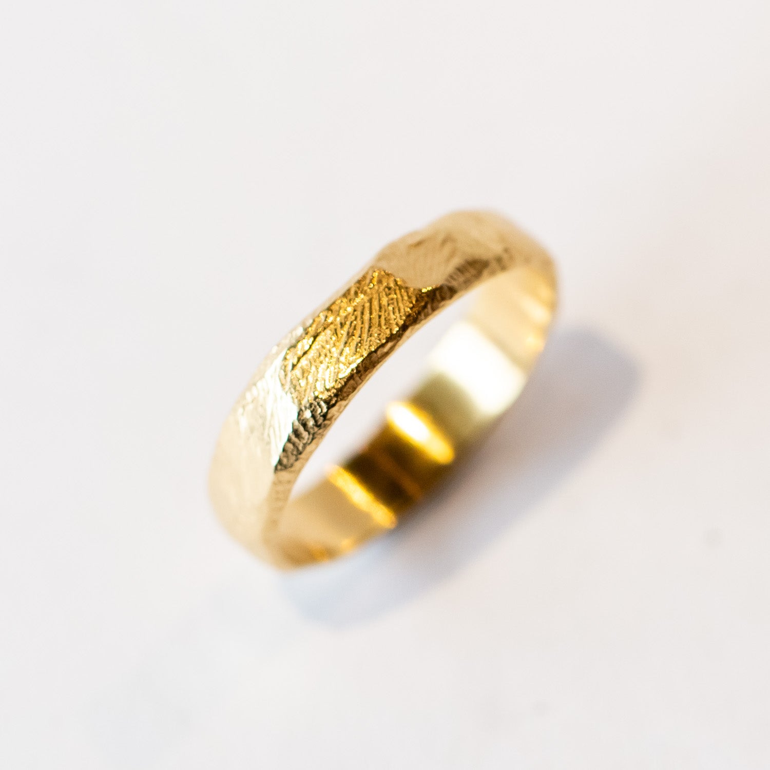 5mm Hand Carved Thick Wedding Band