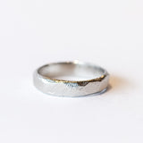 Hand Carved Thick Platinum Wedding Band, 5mm