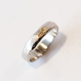 Hand Carved Thick Platinum Wedding Band, 5mm