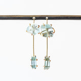 Variance Objects | Long Aquamarine Day to Night Earrings