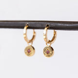 Pink Tourmaline Astral Hoop Earrings