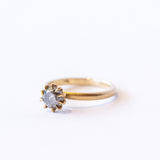 Salt and Pepper Diamond Solitaire Soleil Ring