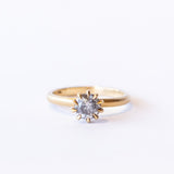 Salt and Pepper Diamond Solitaire Soleil Ring