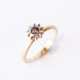 Salt and Pepper Diamond Solitaire Soleil Ring