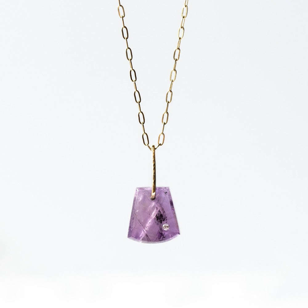 Amethyst and Diamond Mini Chunk Charm