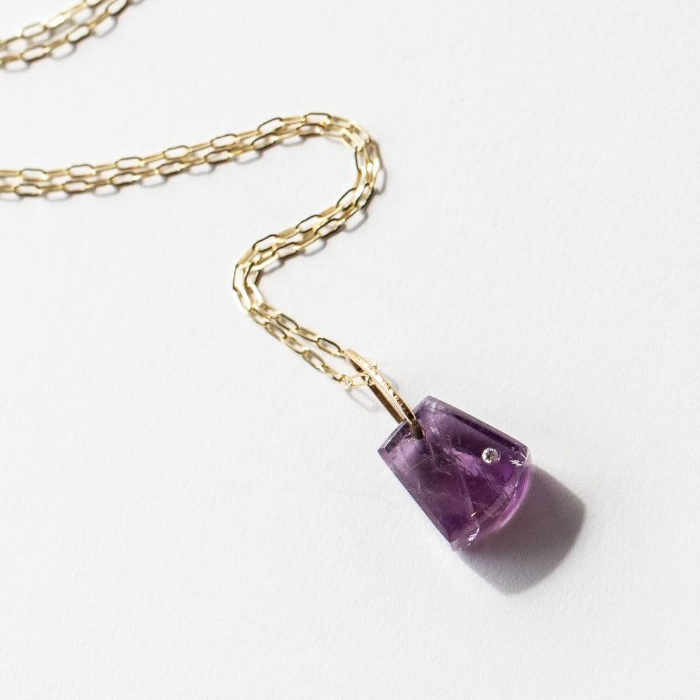 Amethyst and Diamond Mini Chunk Charm
