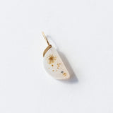 Montana Agate and Diamond Moon Charm