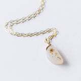 Montana Agate and Diamond Moon Charm
