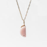 Pink Opal and Diamond Moon Charm