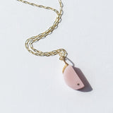 Pink Opal and Diamond Moon Charm