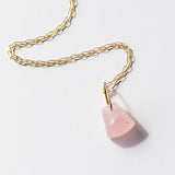 Rose Quartz and Diamond Mini Chunk Charm