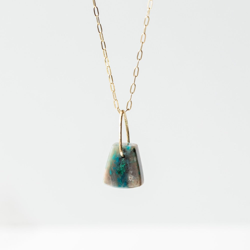 Shattuckite and Diamond Mini Chunk Charm