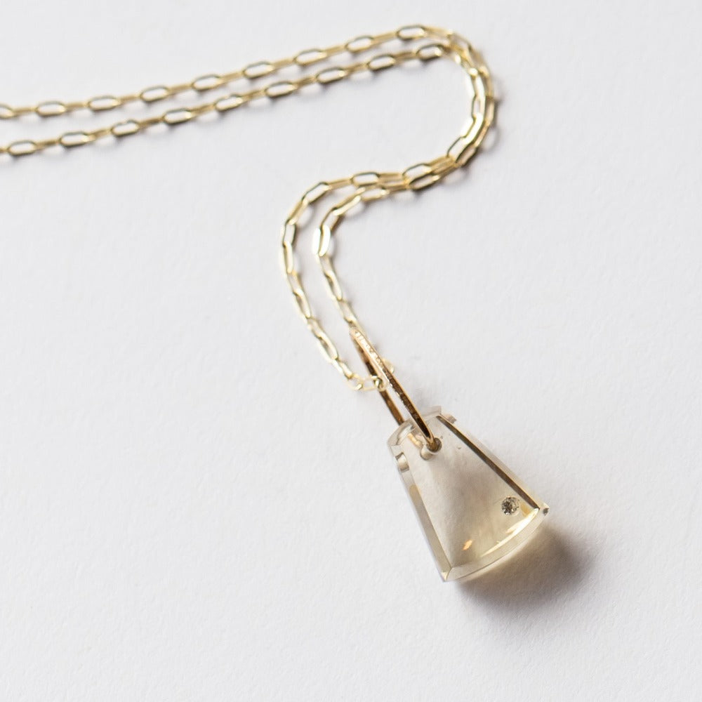 Yellow Sunstone and Diamond Mini Chunk Charm