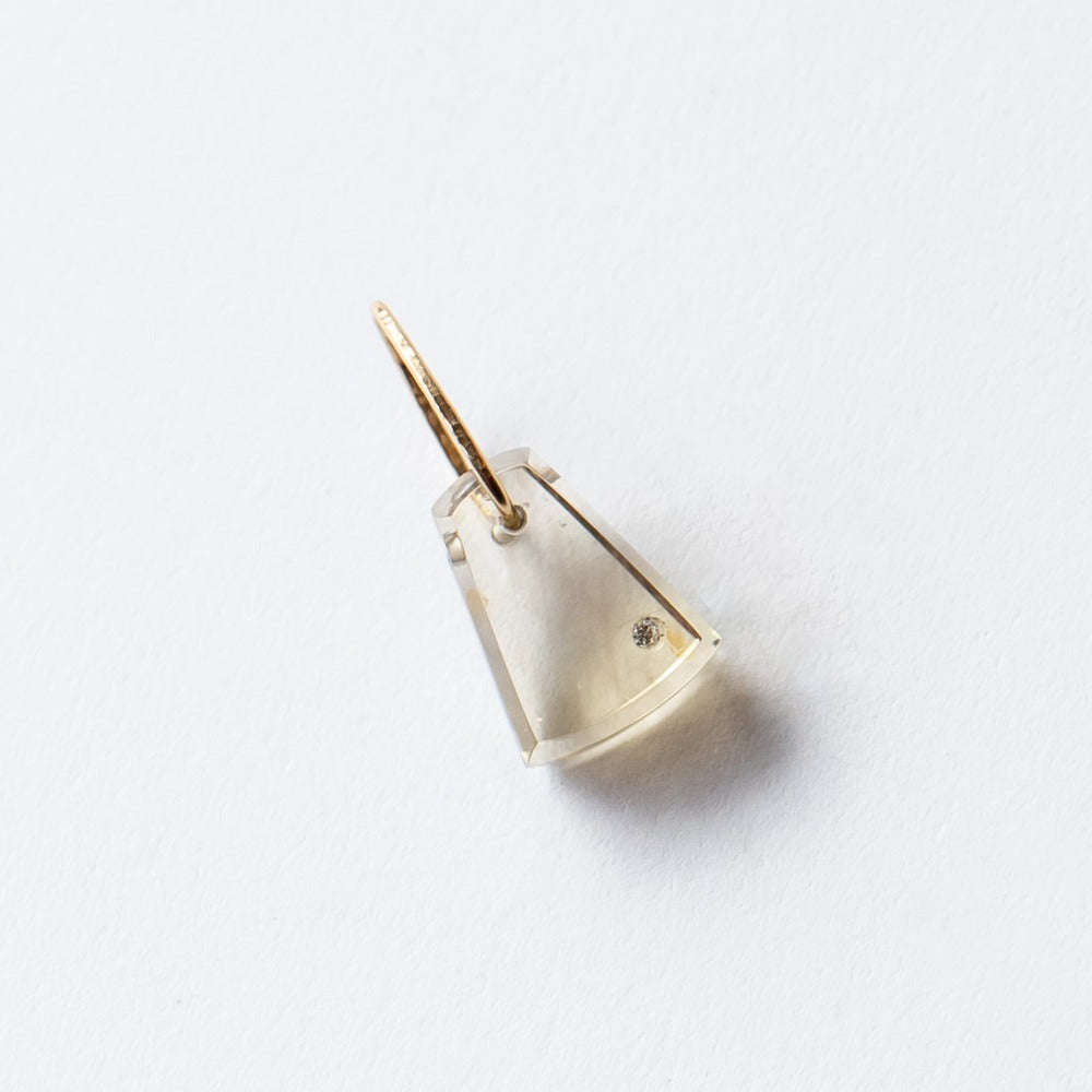 Yellow Sunstone and Diamond Mini Chunk Charm
