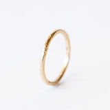 Thin Raw Gold Textured Wedding Band
