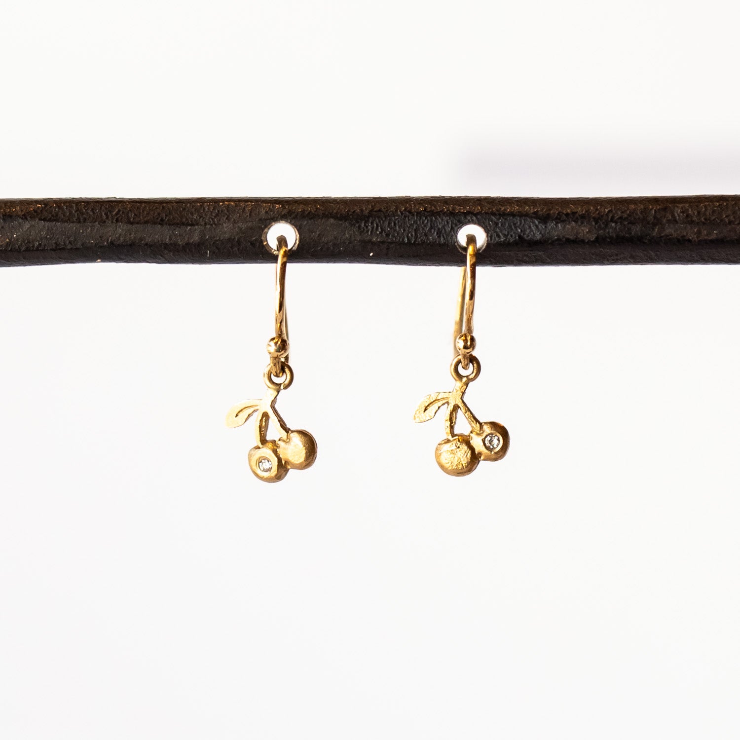 Victoria Cunningham | Cherries Drop Earrings with Diamonds