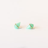 Chrysoprase Kite Stud Earrings, Small