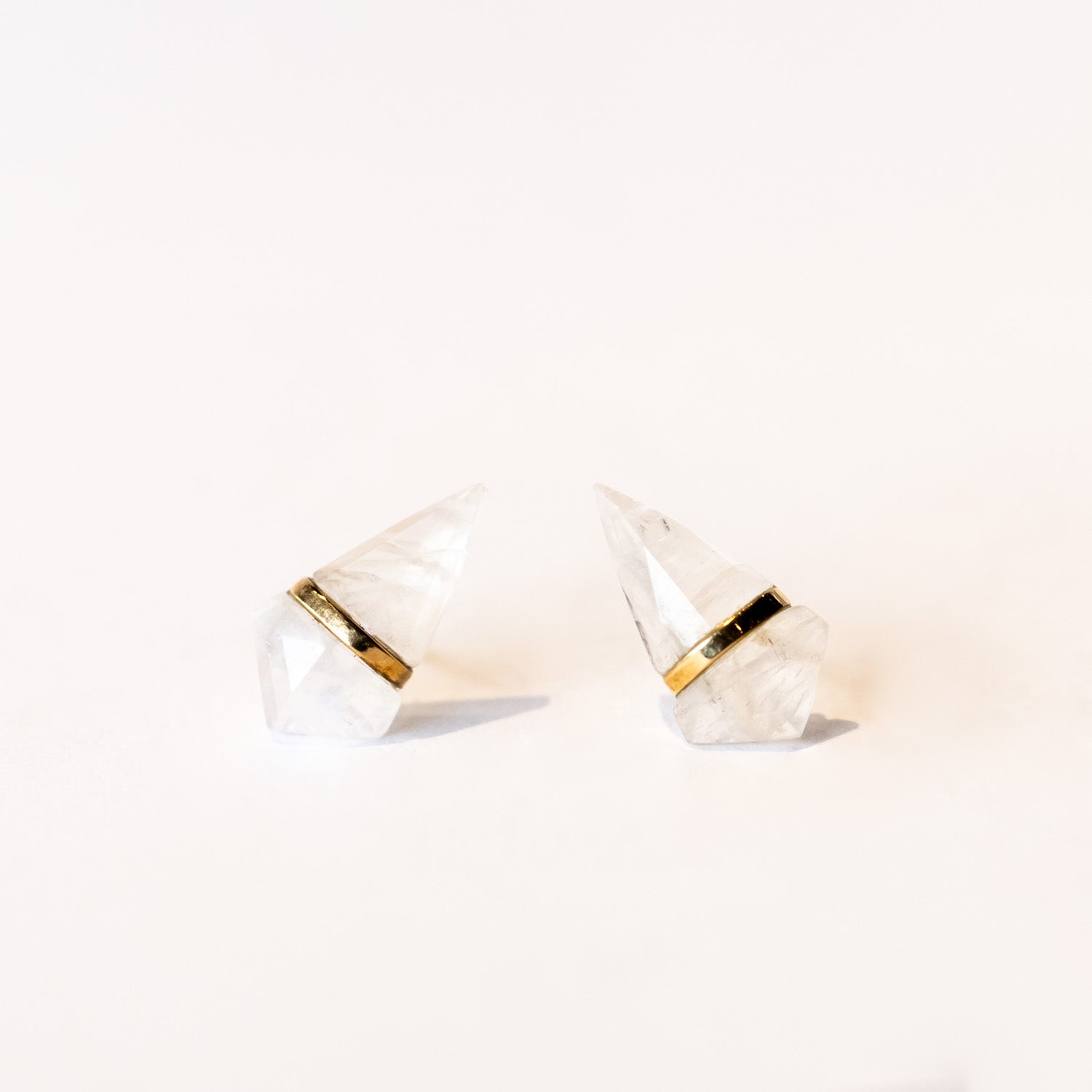 Moonstone Kite Stud Earrings, Large