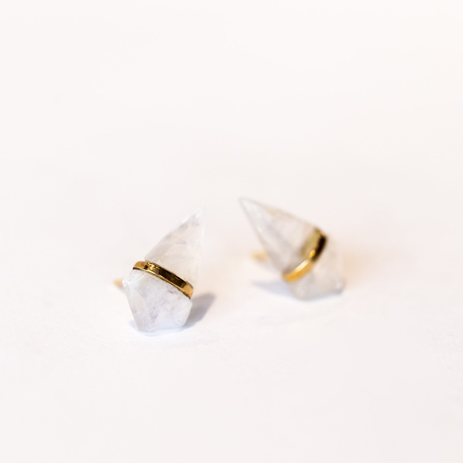 Moonstone Kite Stud Earrings, Large
